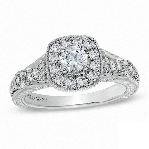 Previously Owned - Vera Wang Love Collection 1 CT. T.w. Diamond Engagement Ring in 14K White Gold