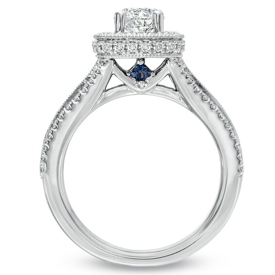 Previously Owned - Vera Wang Love Collection 1-1/3 CT. T.w. Diamond Split Shank Engagement Ring in 14K White Gold