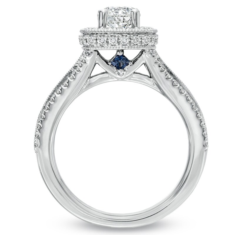 Main Image 3 of Previously Owned - Vera Wang Love Collection 1-1/3 CT. T.W. Diamond Split Shank Engagement Ring in 14K White Gold