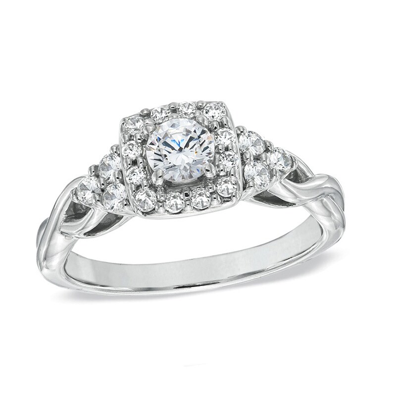 Main Image 1 of Previously Owned - Celebration Grand® 3/4 CT. T.W. Diamond Engagement Ring in 14K White Gold (I/I1)