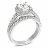 Thumbnail Image 2 of Previously Owned 2 CT. T.W. Princess-Cut Diamond Frame Soldered Bridal Set in 14K White Gold