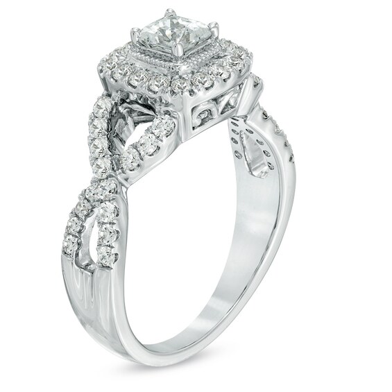 Previously Owned - Celebration LuxÂ® 1 CT. T.w. Princess-Cut Diamond Engagement Ring in 14K White Gold (I/Si2)