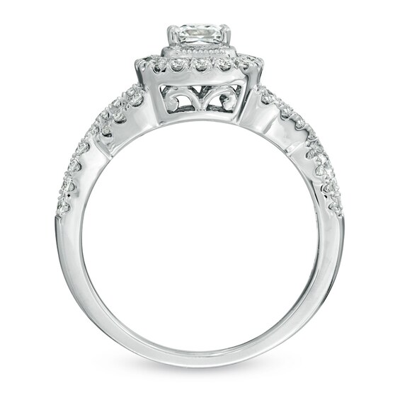 Previously Owned - Celebration LuxÂ® 1 CT. T.w. Princess-Cut Diamond Engagement Ring in 14K White Gold (I/Si2)