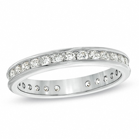 Previously Owned - 1/2 CT. T.w. Diamond Channel-Set Eternity Wedding Band in 14K White Gold