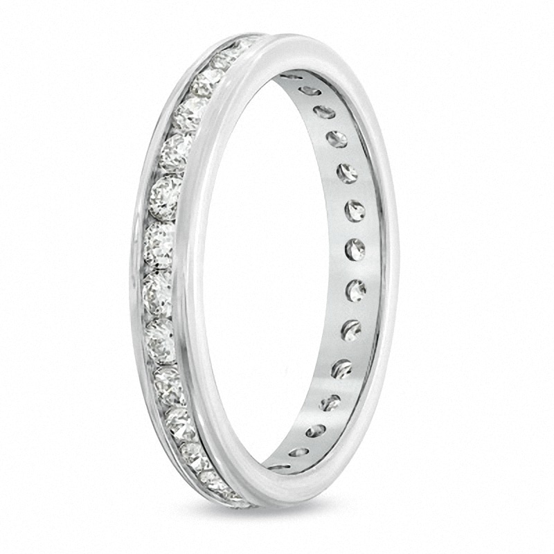 Main Image 2 of Previously Owned - 1/2 CT. T.W. Diamond Channel-Set Eternity Wedding Band in 14K White Gold