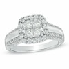 Thumbnail Image 1 of Previously Owned - 1 CT. T.W. Princess-Cut Quad Diamond Frame Engagement Ring in 14K White Gold