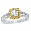 Thumbnail Image 1 of Previously Owned - 1 CT. T.W. Yellow and White Diamond Frame Engagement Ring in 14K Two-Tone Gold