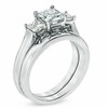 Thumbnail Image 2 of Previously Owned - 1 CT. T.W. Princess-Cut Diamond Three Stone Bridal Set in Platinum (H/SI2)