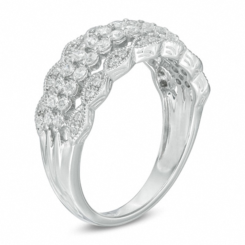 Main Image 2 of Previously Owned - 1/2 CT. T.W. Diamond Vintage-Style Anniversary Band in 10K White Gold