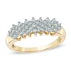 Thumbnail Image 1 of Previously Owned - 1/2 CT. T.W. Diamond Cluster Pyramid Band in 10K Gold