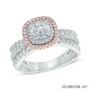 Thumbnail Image 1 of Previously Owned - Celebration Lux® 1-1/3 CT. T.W. Diamond Triple Row Frame Engagement Ring in 18K Two-Tone Gold (I/SI2)