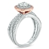 Thumbnail Image 2 of Previously Owned - Celebration Lux® 1-1/3 CT. T.W. Diamond Triple Row Frame Engagement Ring in 18K Two-Tone Gold (I/SI2)