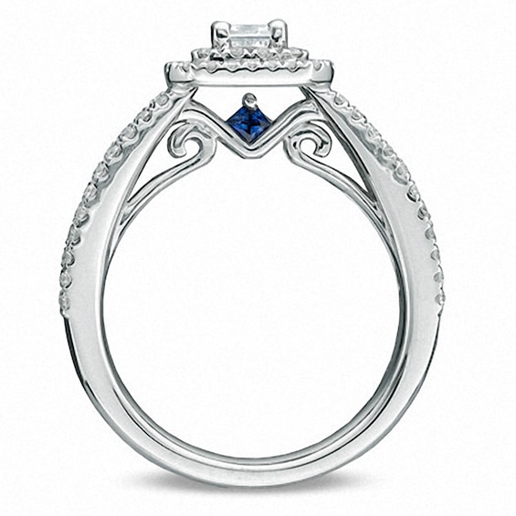 Previously Owned - Vera Wang Love Collection 1-1/2 CT. T.w. Emerald-Cut Diamond Double Frame Ring in 14K White Gold