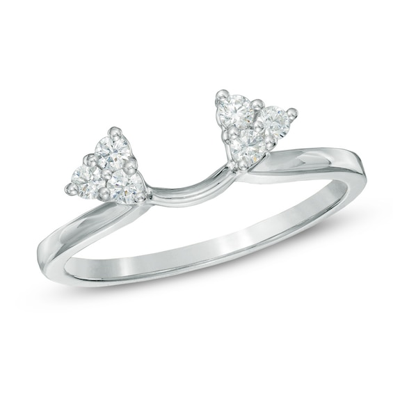 Previously Owned - 1/5 CT. T.w. Diamond Tri-Side Solitaire Enhancer in 10K White Gold