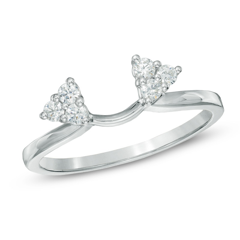 Main Image 1 of Previously Owned - 1/5 CT. T.W. Diamond Tri-Side Solitaire Enhancer in 10K White Gold