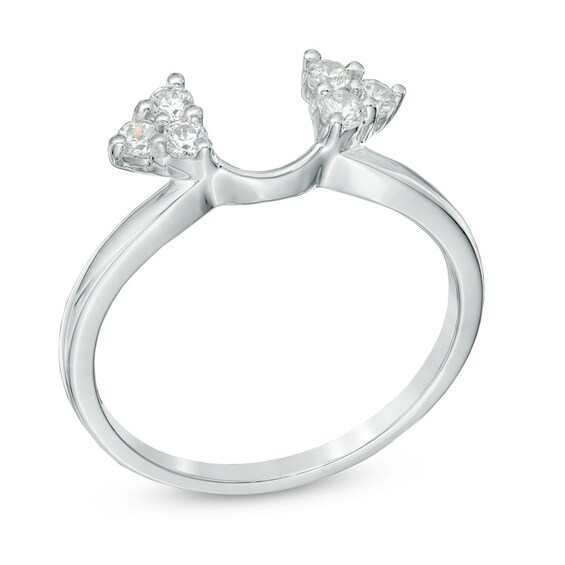 Previously Owned - 1/5 CT. T.w. Diamond Tri-Side Solitaire Enhancer in 10K White Gold