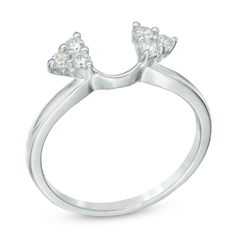 Main Image 2 of Previously Owned - 1/5 CT. T.W. Diamond Tri-Side Solitaire Enhancer in 10K White Gold