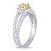 Thumbnail Image 2 of Previously Owned - 1 CT. T.W. Enhanced Yellow and White Diamond Split Shank Engagement Ring in 14K White Gold