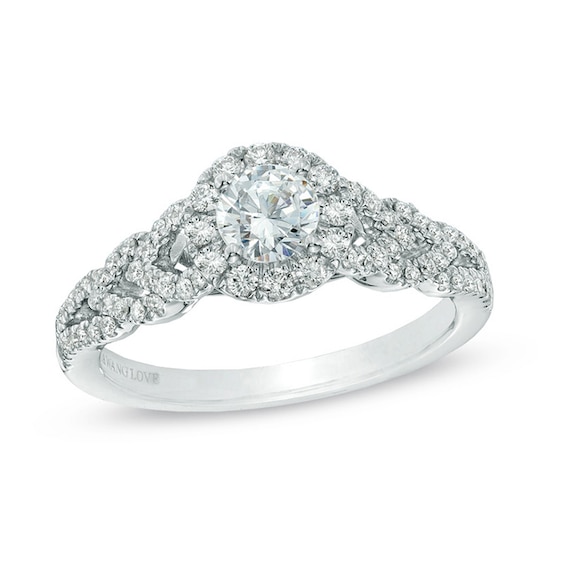 Previously Owned - Vera Wang Love Collection 3/4 CT. T.w. Diamond Frame Engagement Ring in 14K White Gold