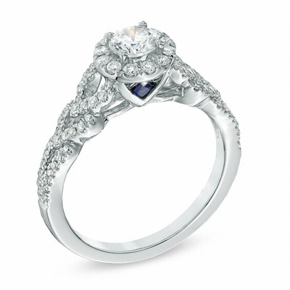 Previously Owned - Vera Wang Love Collection 3/4 CT. T.w. Diamond Frame Engagement Ring in 14K White Gold