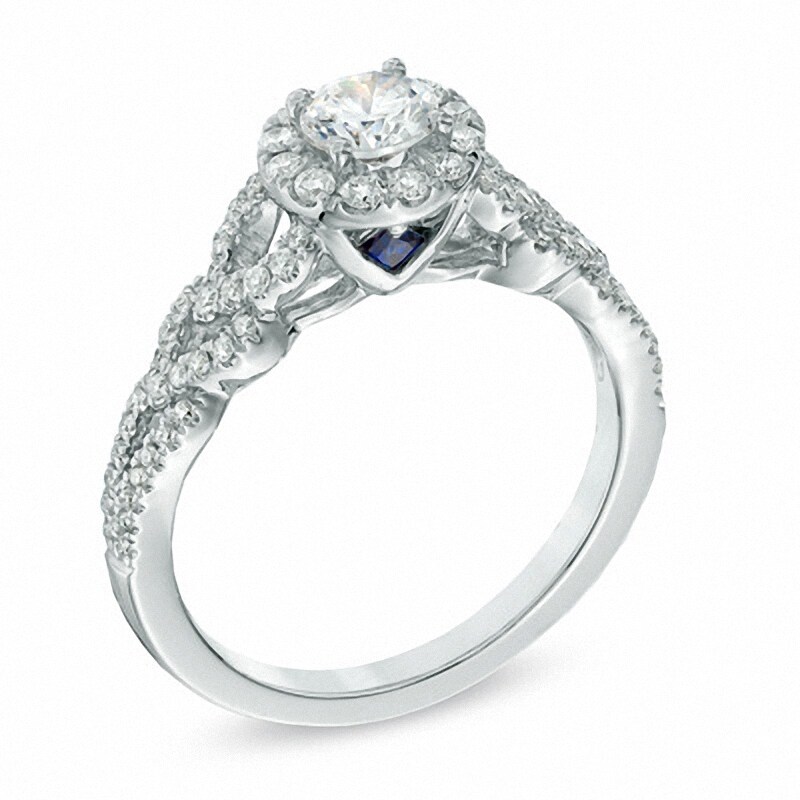 Main Image 2 of Previously Owned - Vera Wang Love Collection 3/4 CT. T.W. Diamond Frame Engagement Ring in 14K White Gold