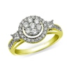 Thumbnail Image 2 of Previously Owned - 1 CT. T.W. Diamond Cluster Frame Bridal Set in 10K Gold