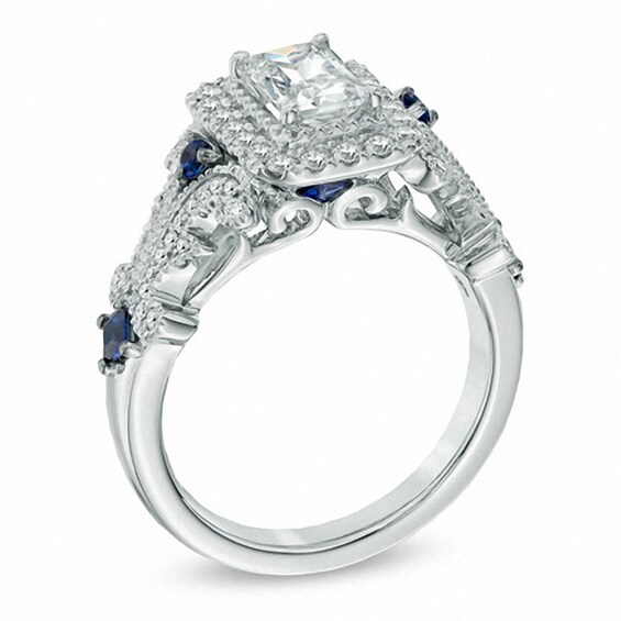 Previously Owned - Vera Wang Love Collection 1-1/8 CT. T.w. Emerald-Cut Diamond Scroll Ring in 14K White Gold