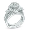 Thumbnail Image 2 of Previously Owned - 3 CT. T.W. Diamond Cluster Frame Bridal Set in 14K White Gold