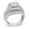 Thumbnail Image 2 of Previously Owned - 1-5/8 CT. T.W. Princess-Cut Diamond Vintage-Style Frame Bridal Set in 14K White Gold
