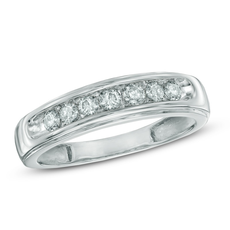 Main Image 1 of Previously Owned - 1/2 CT. T.W. Diamond Comfort Fit Anniversary Band in 10K White Gold