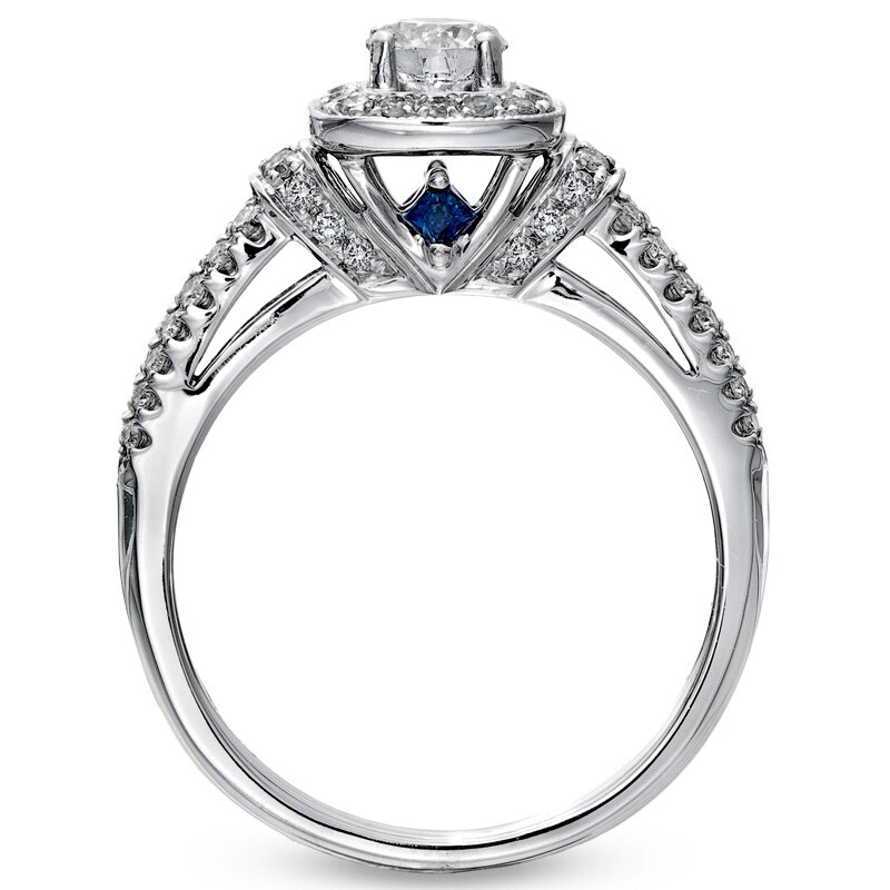 Main Image 2 of Previously Owned - Vera Wang Love Collection 3/4 CT. T.W. Diamond Frame Engagement Ring in 14K White Gold