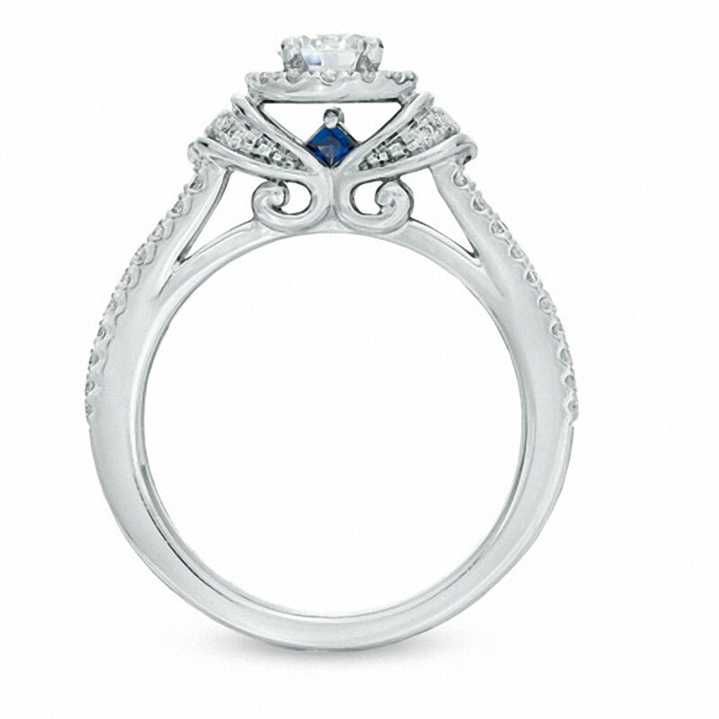 Main Image 3 of Previously Owned - Vera Wang Love Collection 3/4 CT. T.W. Diamond Collar Engagement Ring in 14K White Gold