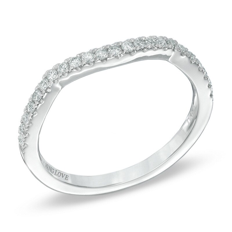 Main Image 2 of Previously Owned - Vera Wang Love Collection 1/5 CT. T.W. Diamond Contour Wedding Band in 14K White Gold