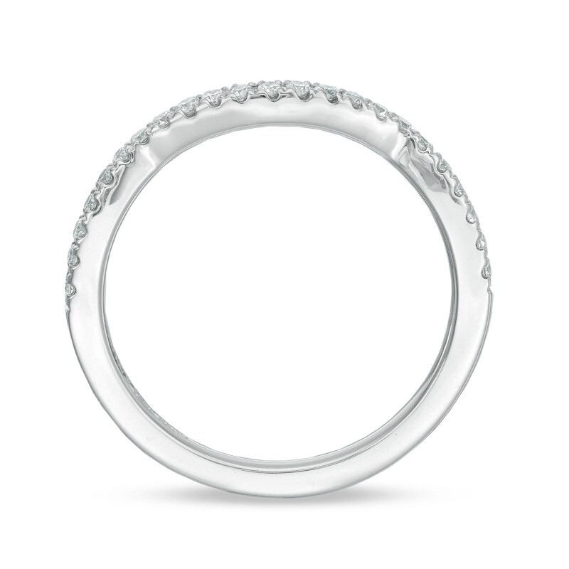 Main Image 3 of Previously Owned - Vera Wang Love Collection 1/5 CT. T.W. Diamond Contour Wedding Band in 14K White Gold