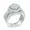 Thumbnail Image 2 of Previously Owned - 2-1/2 CT. T.W. Diamond Cluster Twist Three Piece Bridal Set in 14K White Gold