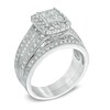Thumbnail Image 2 of Previously Owned - 1 CT. T.W. Quad Princess-Cut Diamond Frame Three Stone Bridal Set in 10K White Gold