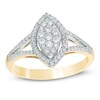 Thumbnail Image 1 of Previously Owned - 1/2 CT. T.W. Marquise Composite Diamond Frame Engagement Ring in 10K Gold