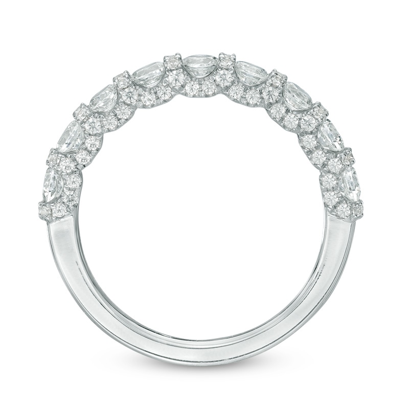 Main Image 3 of Previously Owned - Vera Wang Love Collection 1-1/5 CT. T.W. Diamond Border Nine Stone Band in 14K White Gold