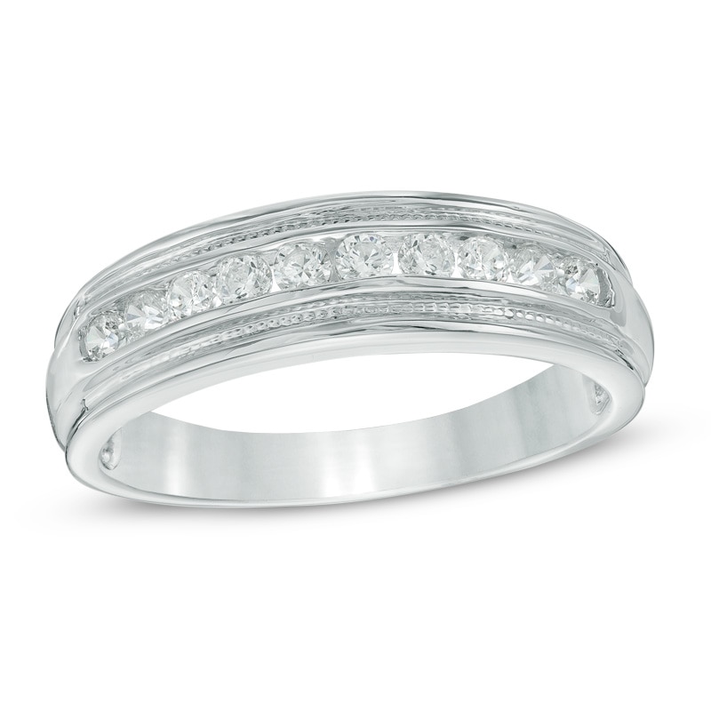 Main Image 1 of Previously Owned - 1/2 CT. T.W. Diamond Wedding Band in 10K White Gold