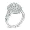 Thumbnail Image 2 of Previously Owned - 1-1/8 CT. T.W. Composite Diamond Pear-Shaped Double Frame Engagement Ring in 14K White Gold