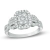 Thumbnail Image 1 of Previously Owned - 3/4 CT. T.W. Rectangular Composite Diamond Frame Twist Shank Engagement Ring in 10K White Gold