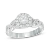 Thumbnail Image 1 of Previously Owned - Celebration Ideal 1 CT. T.W. Diamond Frame Braid Engagement Ring in 14K White Gold (I/I1)