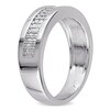 Thumbnail Image 2 of Previously Owned - 1/10 CT. T.W. Diamond Double Row Band in Sterling Silver