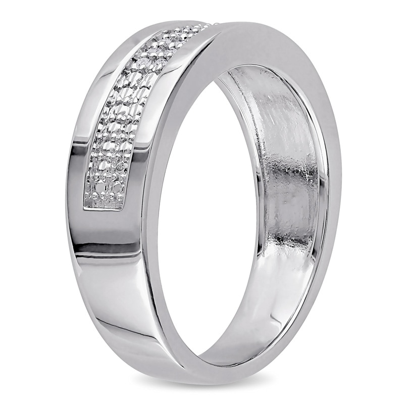 Main Image 2 of Previously Owned - 1/10 CT. T.W. Diamond Double Row Band in Sterling Silver