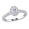 Thumbnail Image 1 of Previously Owned - 1 CT. T.W.  Oval Diamond Frame Engagement Ring in 14K White Gold