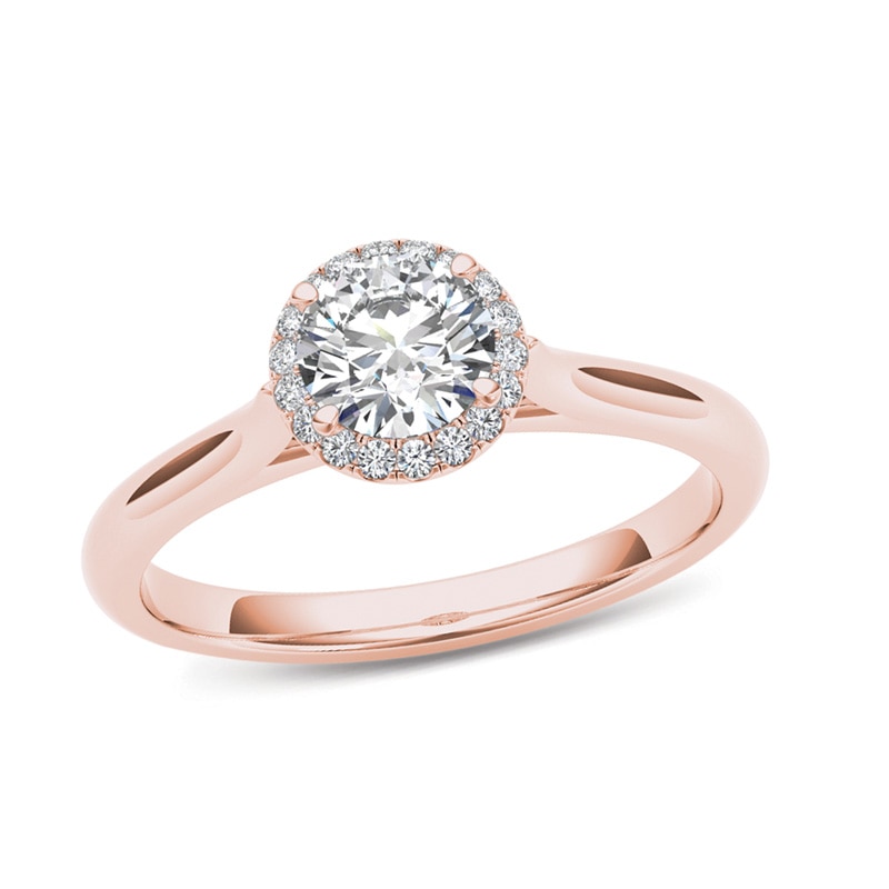 Main Image 1 of Previously Owned - 1/2 CT. T.W. Diamond Frame Engagement Ring in 14K Rose Gold