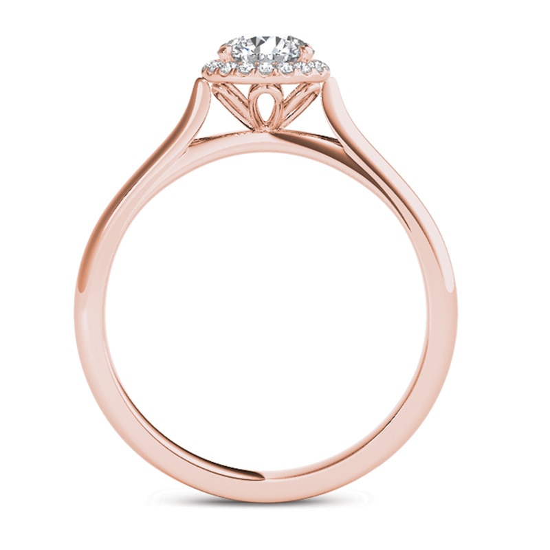 Main Image 2 of Previously Owned - 1/2 CT. T.W. Diamond Frame Engagement Ring in 14K Rose Gold