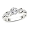 Thumbnail Image 1 of Previously Owned - 1/2 CT. T.W. Diamond Frame Swirl Engagement Ring in 14K White Gold