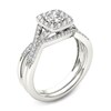 Thumbnail Image 2 of Previously Owned - 3/8 CT. T.W. Diamond Cushion Frame Twist Bridal Set in 14K White Gold