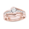 Thumbnail Image 1 of Previously Owned - 1/2 CT. T.W. Diamond Bypass Bridal Set in 14K Rose Gold